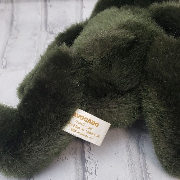 Vintage First and Main Avocado Plush Green Teddy Bear, 8" Seated - Picture 10 of 11